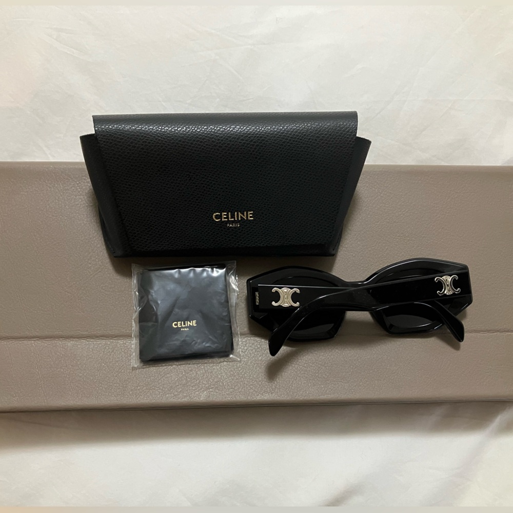 Celine Black Sunglasses with Gold Logo